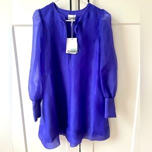 NWT GANNI Purple Organza A-Line Dress